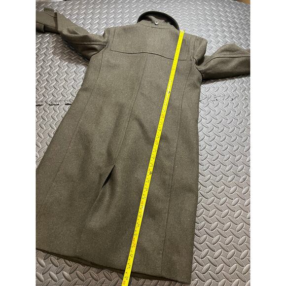 J.CREW Melton Wool Designer Italy Forest Army Green Toggle Long Coat Jacket 0 - Picture 5 of 9